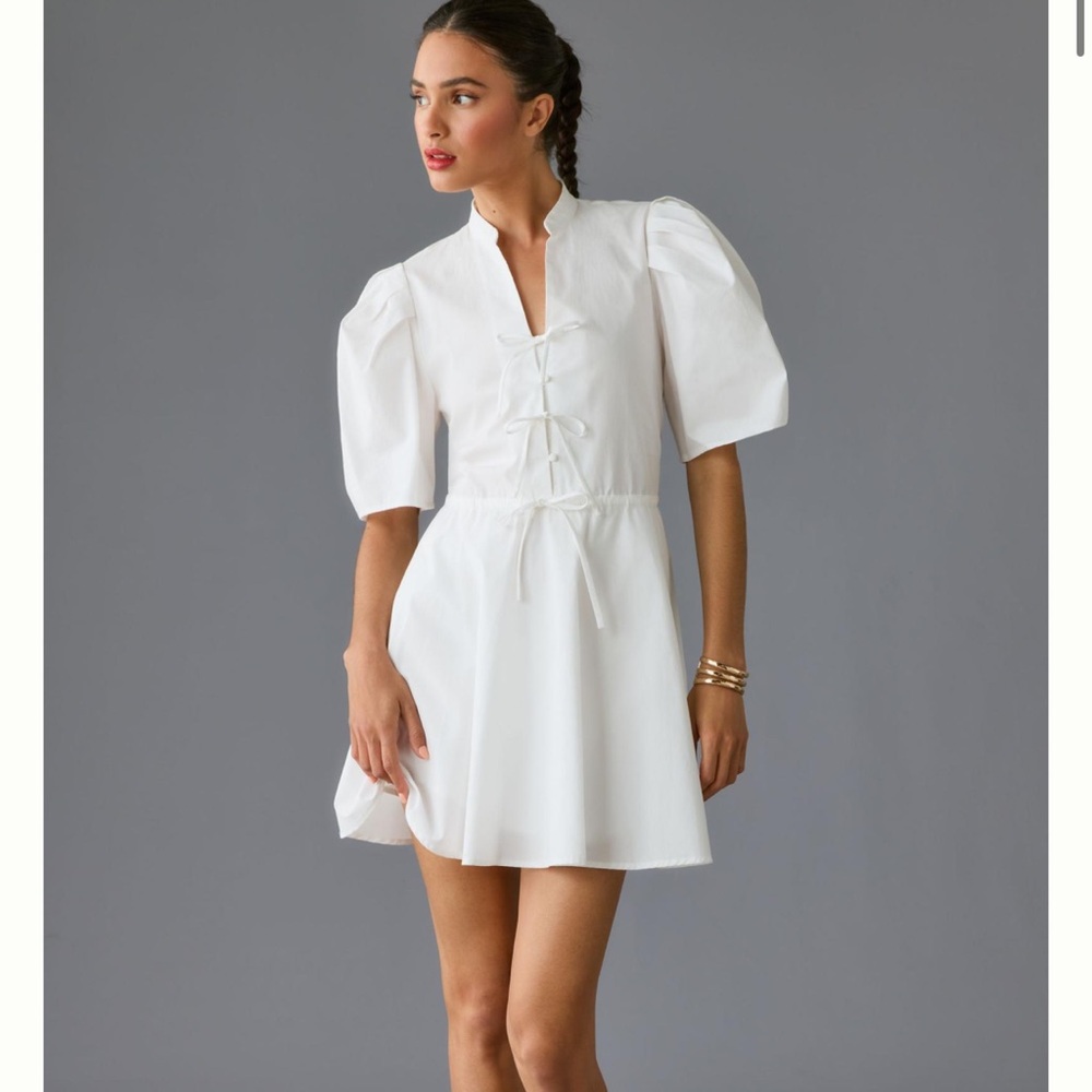 En saison V neck bow dress
